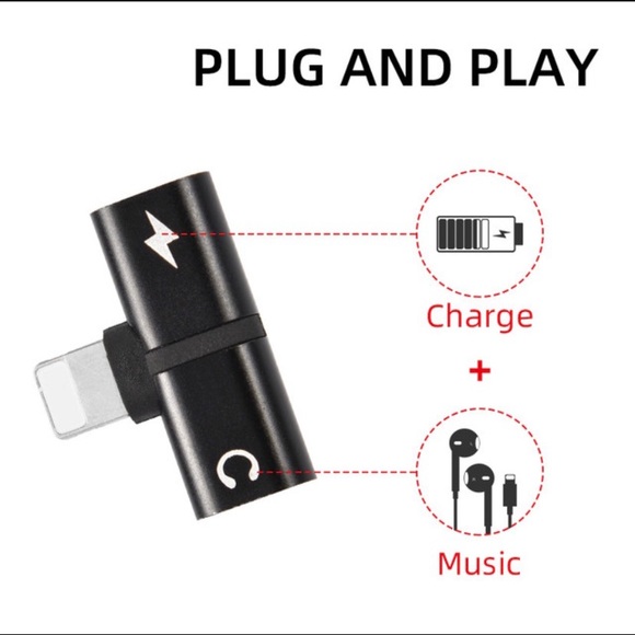 2in1 Lightning Adapter Splitter Audio For iPhone - Picture 2 of 4